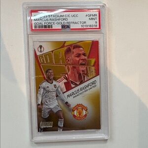 🎉PSA POP 1🎉Marcus Rashford Goal Force Gold Refractor 46/50